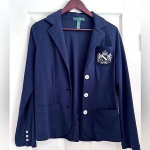 Lauren by Ralph Lauren Cotton Blazer with Crest. PM